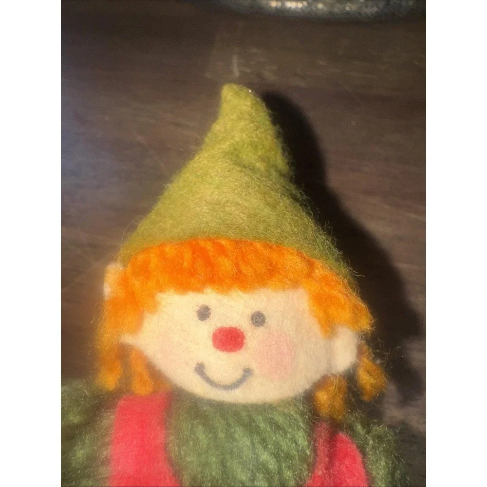 Vintage 1970s Hallmark Elf Red Yarn Ornament 1973‎